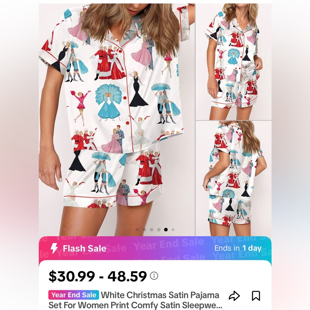 White Christmas matching pj set